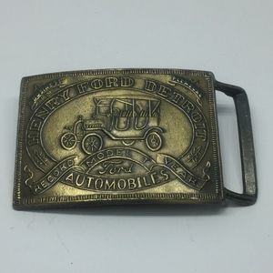 Vintage Belt Buckle Henry Ford Detroit Automobiles